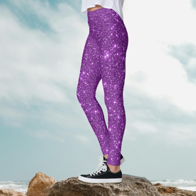 Legging Na moda Modern Purple Monocromático Glitter (Criador carregado)
