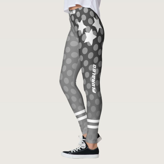 Legging Na moda monograma de padrão de cinzas (Esquerda)
