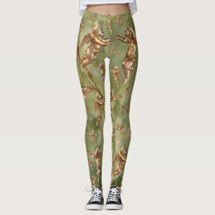 Legging Na moda Ouro Angels Marble Green