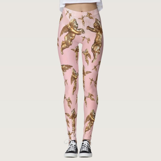 Legging Na moda Ouro Angels Rosa Quartz (Frente)