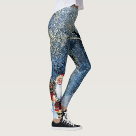 Legging Na moda Pai Natal Em Snowy Woods Winter