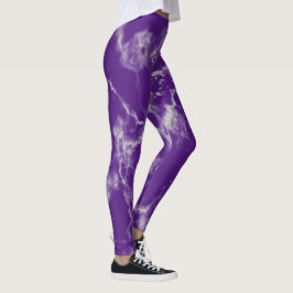 Legging Na moda roxo Padrões de mármore brancos giros