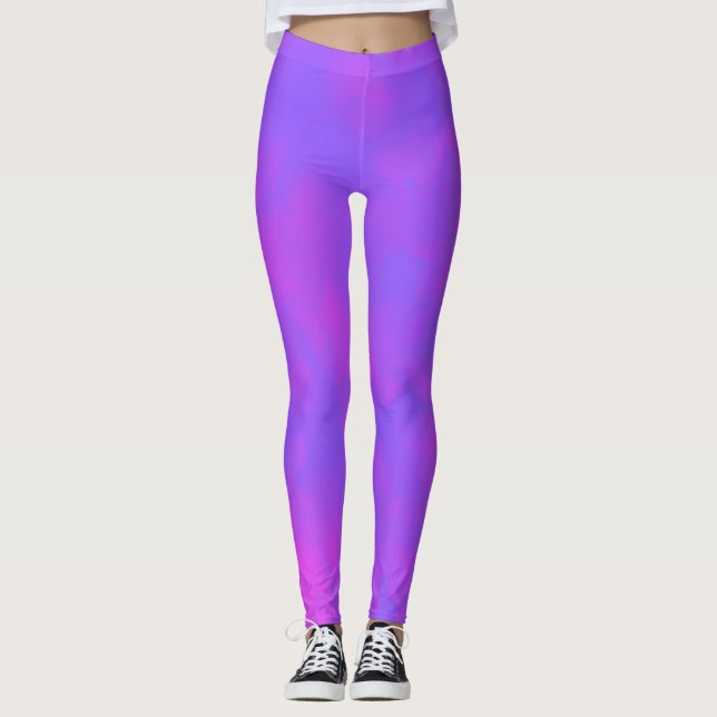 Legging Na moda Tempestade efeito da nuvem azul rosa (Frente)