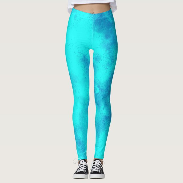 Legging Na moda Tempestade efeito de nuvem Azul (Frente)