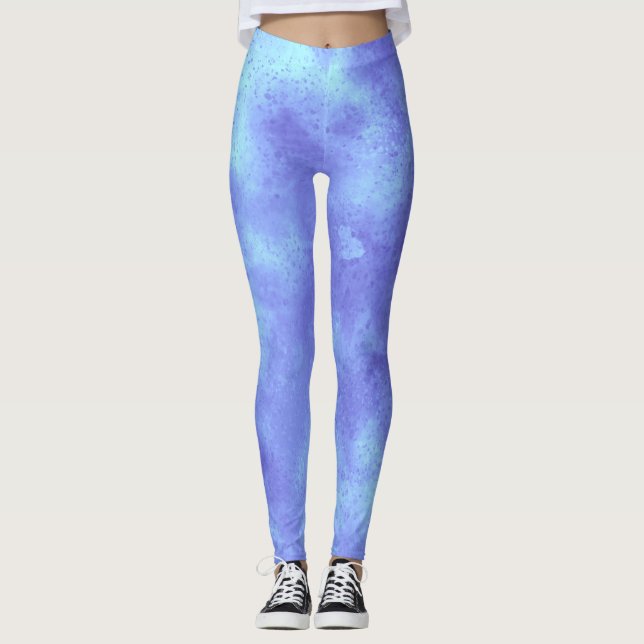 Legging Na moda Tempestade efeito de nuvem Azul (Frente)