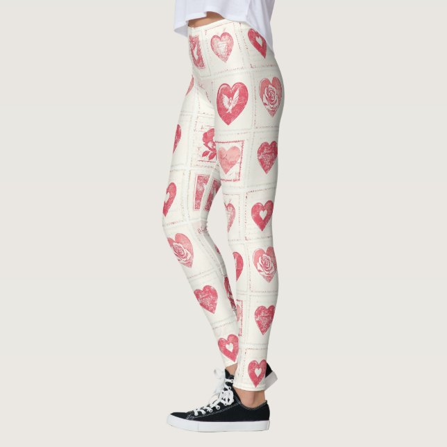 Legging Namorados Chic Red Cream (Esquerda)