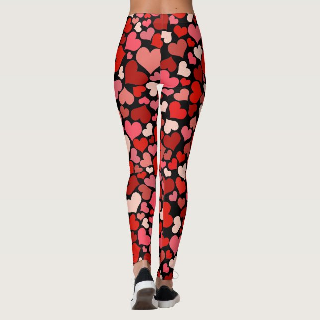 Legging Namorados cor-de-rosa vermelhos dos corações do (Verso)
