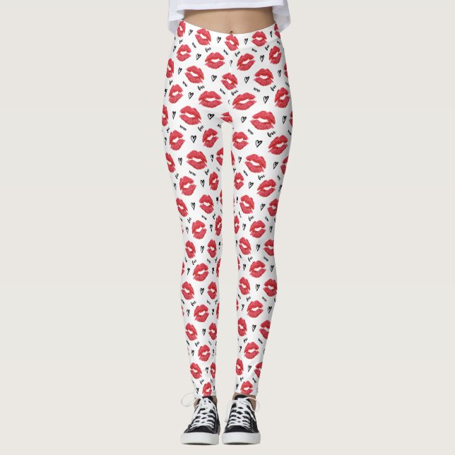 Legging Namorados Red Love e Kisses (Frente)
