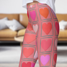 Legging Namorados Rosa Amáveis Padrões de Amor