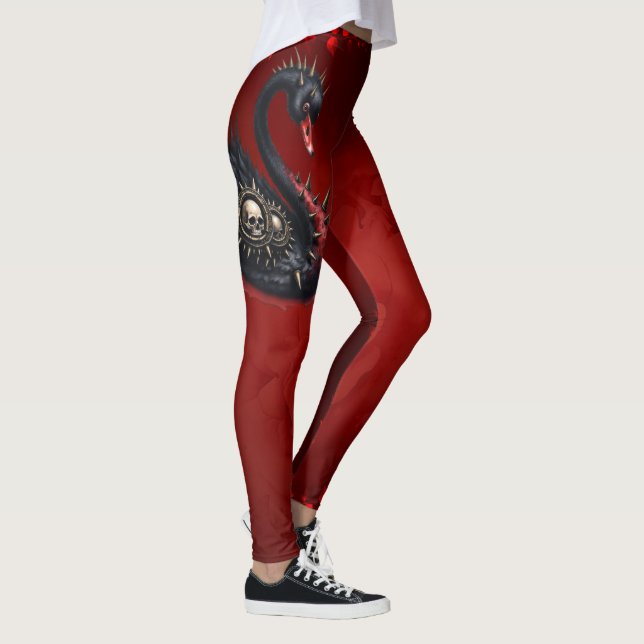 Legging Não É Sua Cisne Média – Espinhos, Caveiras e Sassy (Direita)