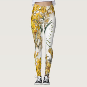 Legging Narciso Flor de Nascimento de Março Personalizada