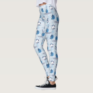 Legging Narwhal Blue Snowflake Pattern