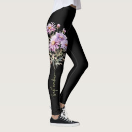 Legging Nascença de setembro Flor com Sangue Roxo Delicado