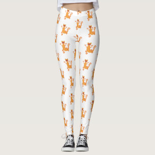 Legging Nata-dançarina de laranja feliz e giro