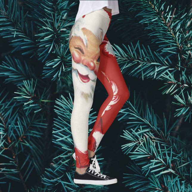 Legging Natais vintages Santa Claus, Jolly e Winking (Criador carregado)