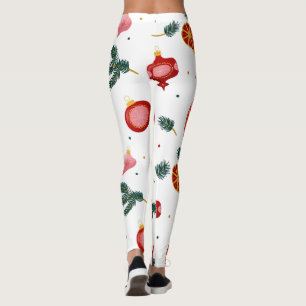 Legging Natais vintages Vermelhos e Azuis com Marca Person