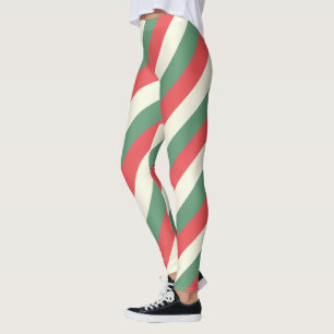Legging Natais vintages Vermelhos Vermelhos Verticais Vert