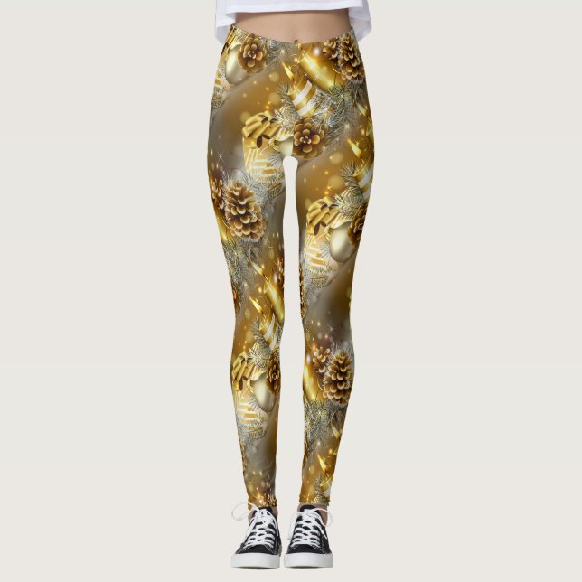 Legging Natal/ano novo dos Leggins do partido (Frente)