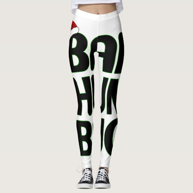 Legging Natal Bah Humbug Sweatshirt-Xmas Humbug Papais noe (Frente)