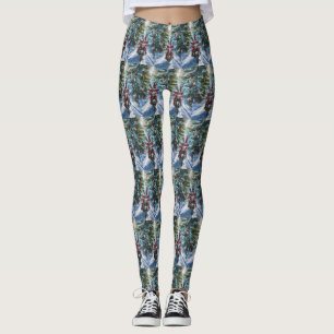 Legging Natal de Motocicleta em Boston Terrier