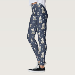 Legging Natal do Westie Branco