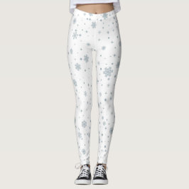 Legging Natal dos flocos de neve da aguarela do inverno