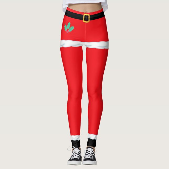 Legging Natal Elf Santa Claus Vermelho (Frente)