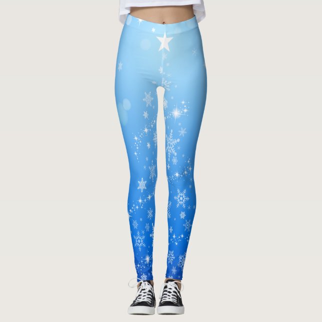 Legging Natal - Estética Shining Star Blue (Frente)