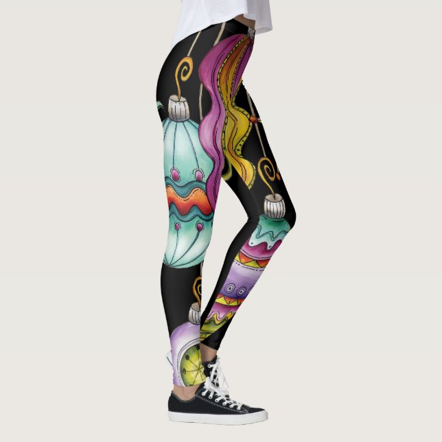 Legging Natal Fofo, Elegante e Fantasia em Ornamentos de V (Direita)