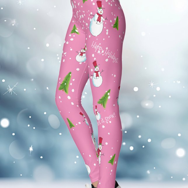 Legging Natal Homem de Neve Rosa (Criador carregado)