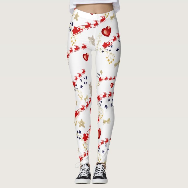 Legging Natal mágico de luxo Mikitiez (Frente)