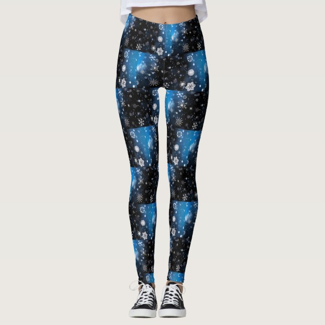 Legging Natal mágico e tranquilo de inverno do SlipperyJoe (Frente)