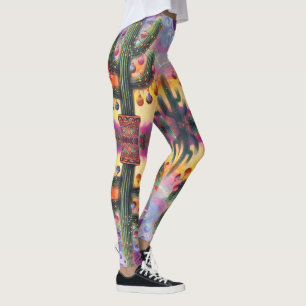 Legging Natal no Deserto Sudoeste Saguaro Cactus