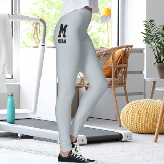 Legging Natal Personalizado Metalizado Prata e Preto