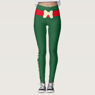 Legging Natal Personalizado Vermelho Marfim Arco Verde Caç