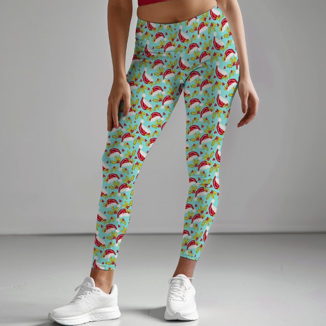 Legging Natal rosa clássico do Santa Hat Holly Novelty (Criador carregado)