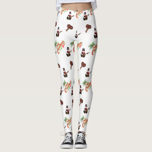 Legging NATAL Trini festivo em BRANCO