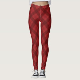 Legging Natal Xadrez Vermelho