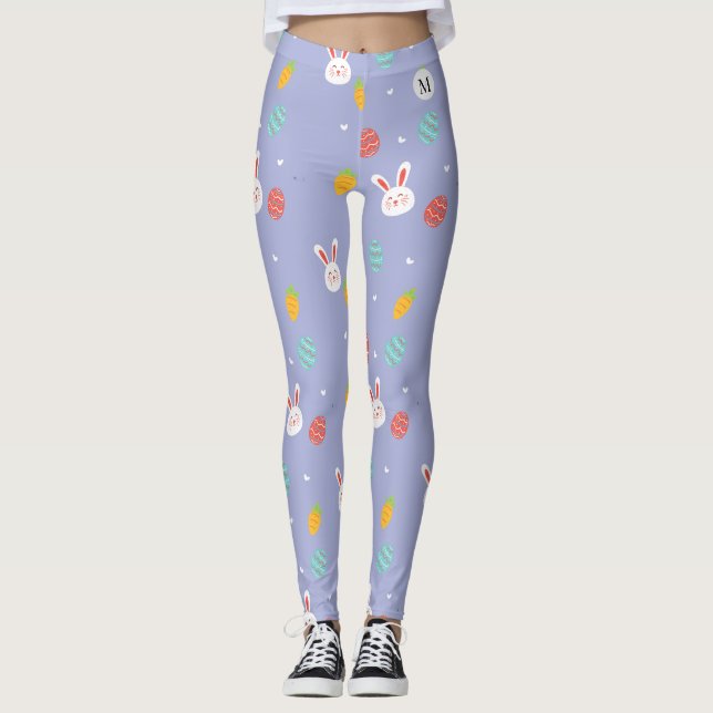 Legging Nature Easter Bunnies Padrão Floral Ovo Hunt Love (Frente)