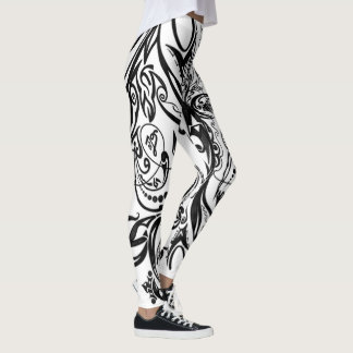 Legging Nature Inspired Monochrome Art