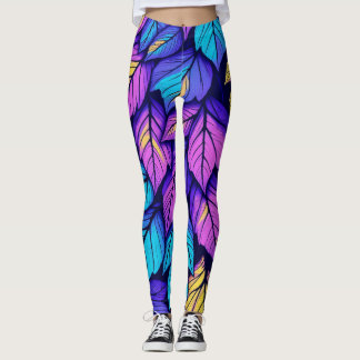 Legging Natureza Colorida da Folha Vibrante