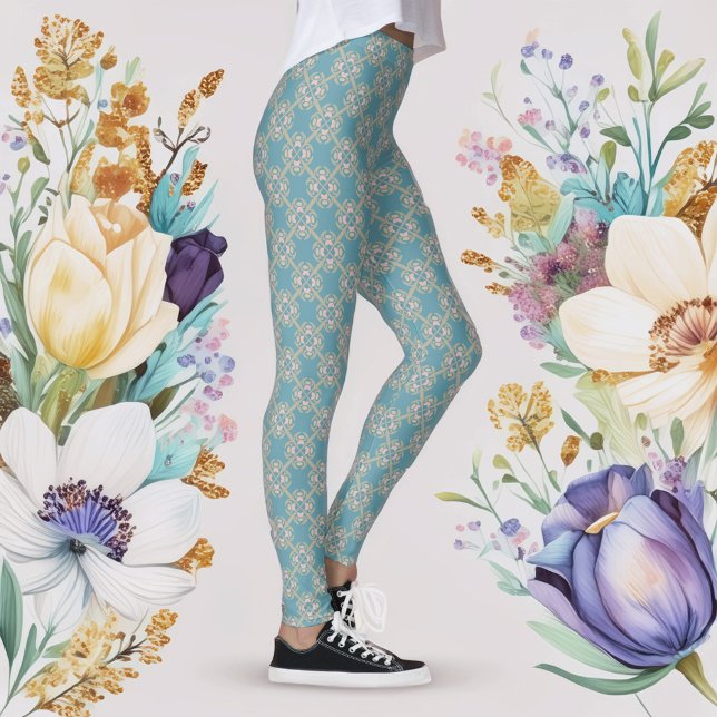 Legging Natureza Inspirada por Harmonia Floral e Geométric (Criador carregado)