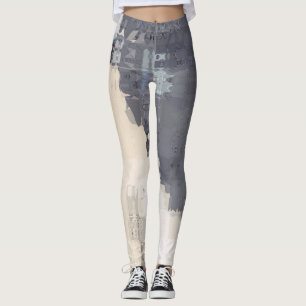 Legging Natureza robusta/Design de Creme Azul