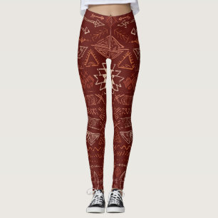 Legging Navajo Aztec: Padrão Étnico De Doodle.
