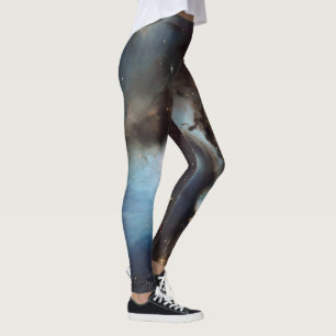 Legging Nebulosa Órion Astronomia azul marrom bege céu est