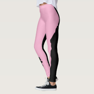 Legging Negro Ousado com Rosa Suave Único e Elegante