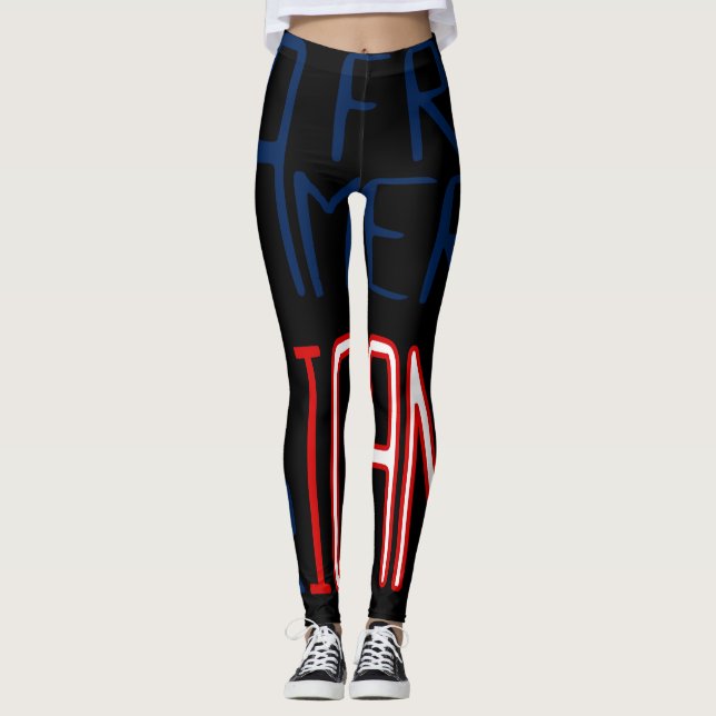 Legging Negro Vermelho Branco Azul Africano (Frente)
