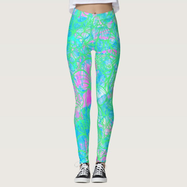 Legging Neon Acid Exotic Fest Patterno Tropical (Frente)
