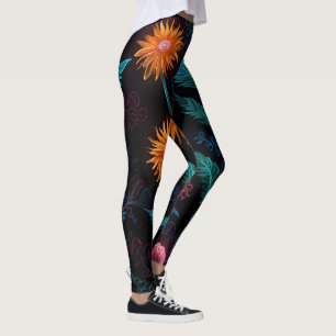 Legging Neon Bloom: Jardim Enigmático das Luzes