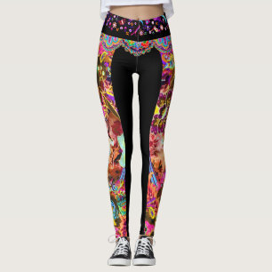Legging Néon boémio da deusa do vintage